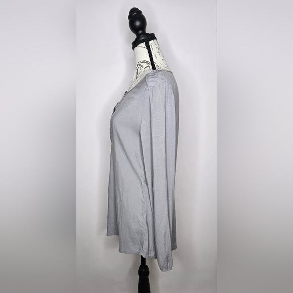 NWT SPENSE Womens Longsleeve Grey Blouse Keyhole Patterned Panel Front Size S - Picture 6 of 11